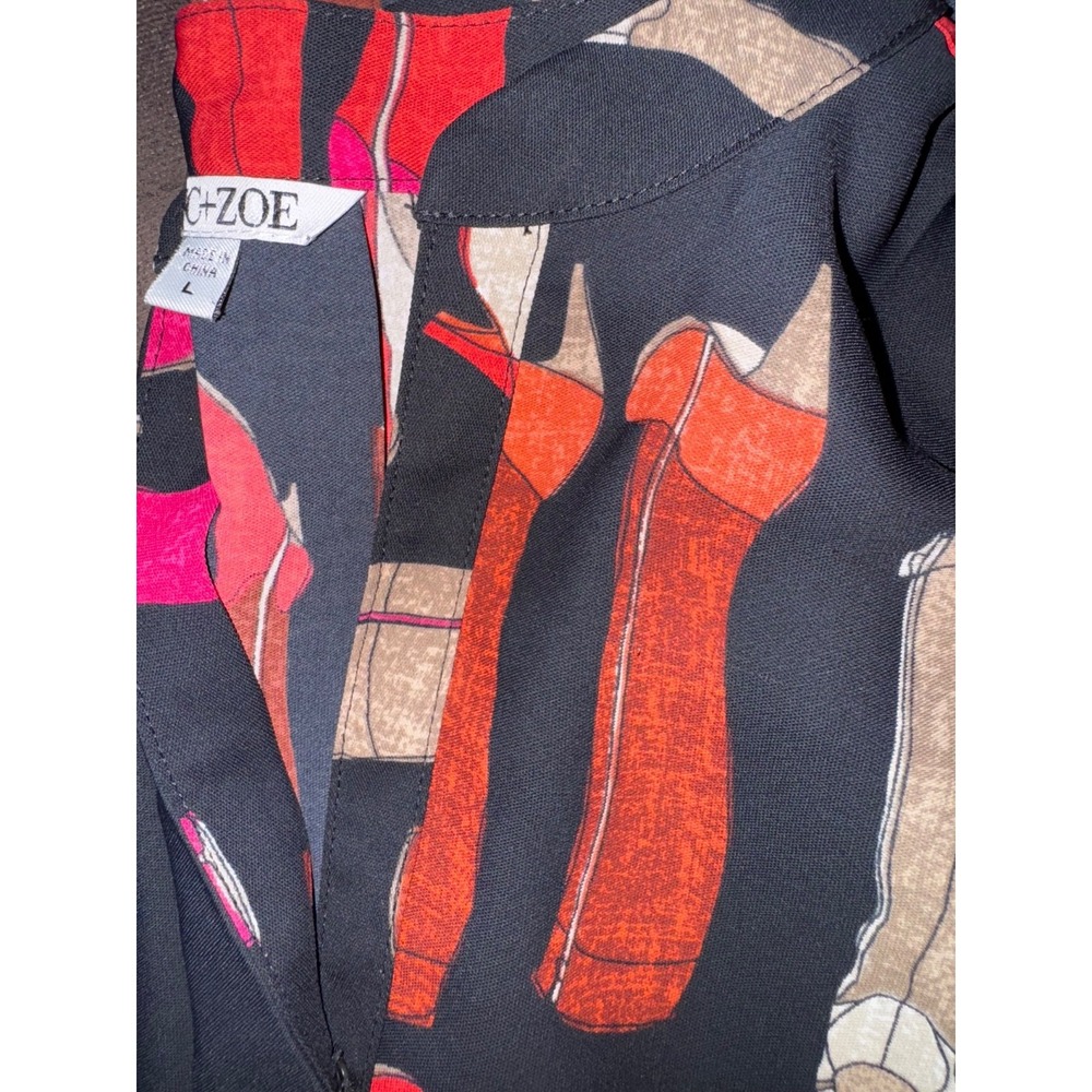 Nic + Zoe women's These Boots Print Blouse Size XS $190